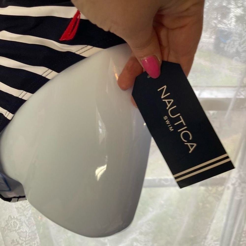 Nautica Navy Blue and white striped bikini bottoms XL - Picture 3 of 6